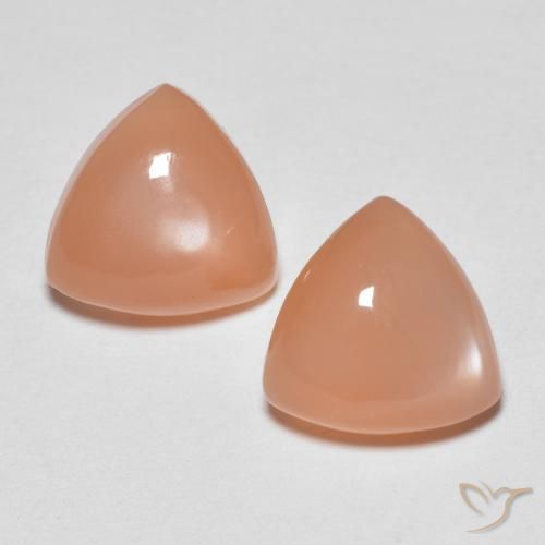 3.24ctw Natural Naranja medio Piedra de Luna, Trillón, Transparente