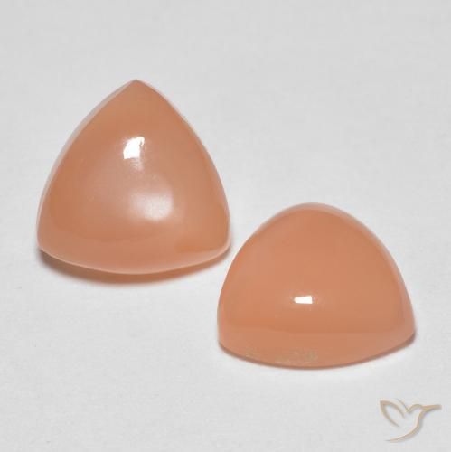 Gemas de Piedra de Luna Naranja medio natural de 3.24 ct, Trillón, Transparente