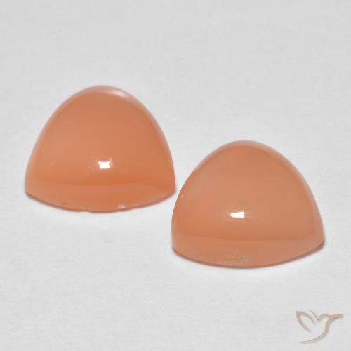 Gemas de Piedra de Luna Naranja medio natural de 3.24 ct, Trillón, Transparente