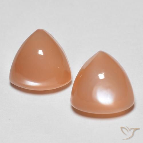 4.09ctw Natural Naranja cantaloupe Piedra de Luna, Trillón, Transparente