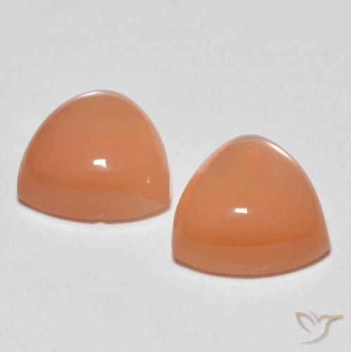 Gemas de Piedra de Luna Naranja cantaloupe natural de 4.09 ct, Trillón, Transparente