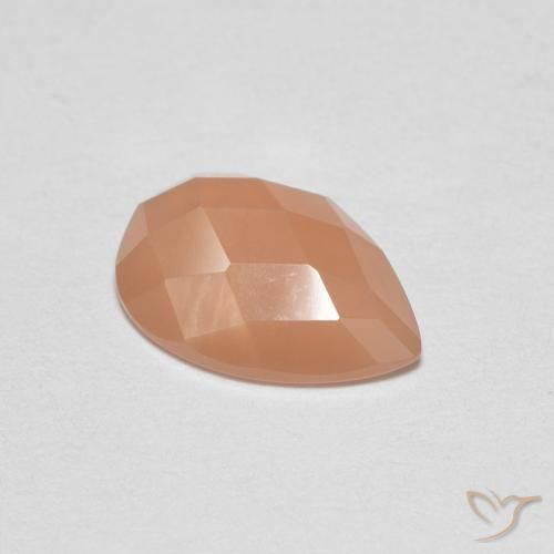 0.97ct Natural Naranja claro Piedra de Luna, En forma de pera, Transparente
