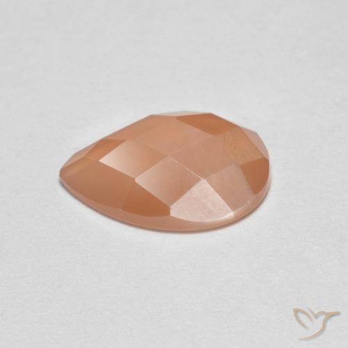 Piedra de Luna Naranja claro natural de 0.97 ct, En forma de pera, Transparente