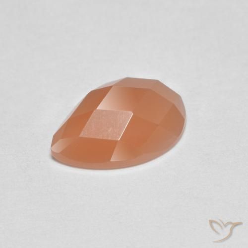 0.94ct Natural Naranja cantaloupe Piedra de Luna, En forma de pera, Transparente