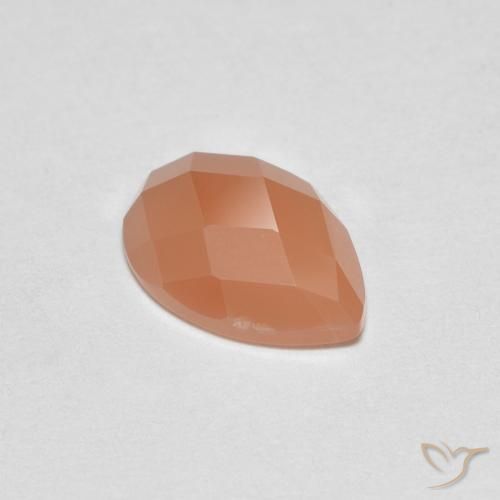 Piedra de Luna Naranja cantaloupe natural de 0.94 ct, En forma de pera, Transparente