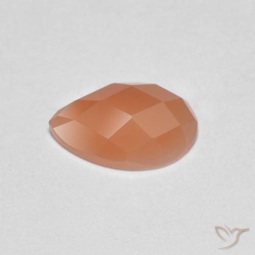 Piedra de Luna Naranja cantaloupe natural de 0.94 ct, En forma de pera, Transparente