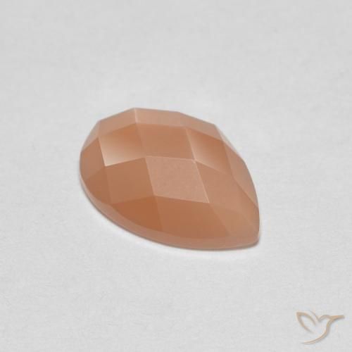1.08ct Natural Naranja cantaloupe Piedra de Luna, En forma de pera, Transparente