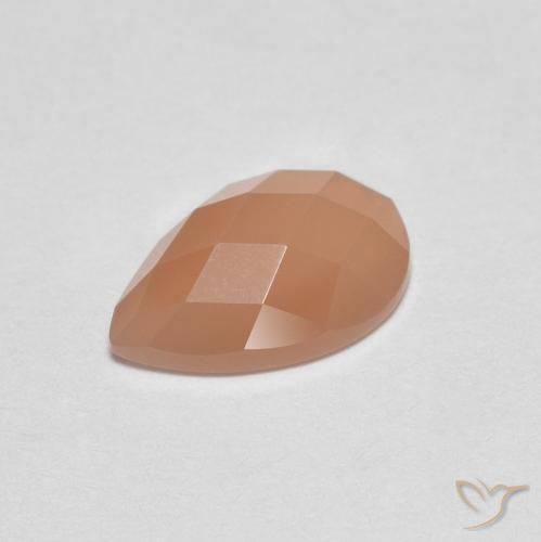 Piedra de Luna Naranja cantaloupe natural de 1.08 ct, En forma de pera, Transparente