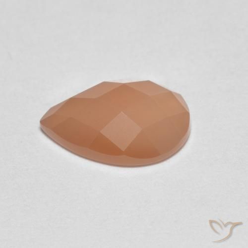 Piedra de Luna Naranja cantaloupe natural de 1.08 ct, En forma de pera, Transparente
