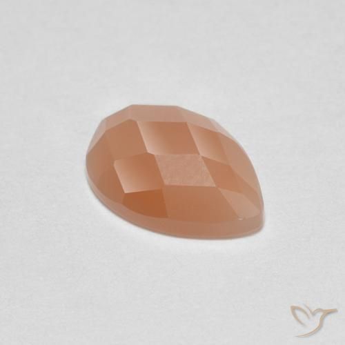 1.03ct Natural Naranja durazno Piedra de Luna, En forma de pera, Transparente