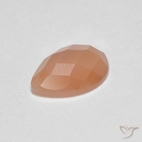 Piedra de Luna Naranja durazno natural de 1.03 ct, En forma de pera, Transparente
