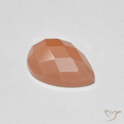 1.09ct Natural Naranja medio Piedra de Luna, En forma de pera, Transparente