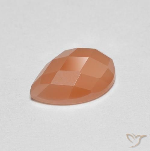 Piedra de Luna Naranja medio natural de 1.09 ct, En forma de pera, Transparente