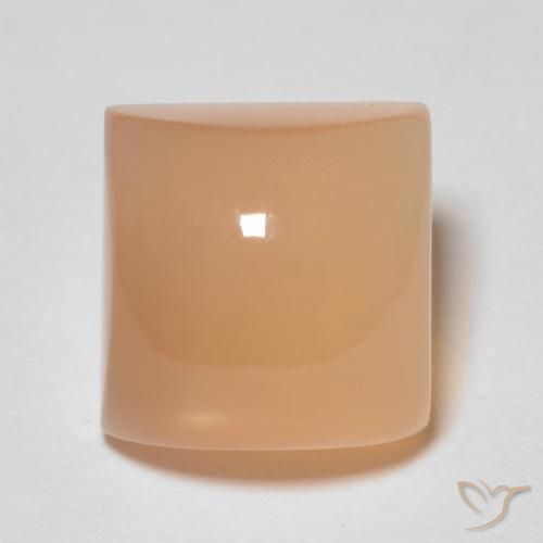 2.72ct Natural Naranja durazno Piedra de Luna, Cuadrado, Transparente