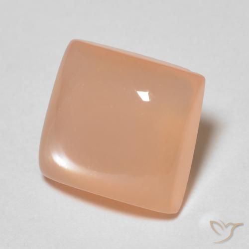 Piedra de Luna Naranja durazno natural de 1.66 ct, Cuadrado, Transparente