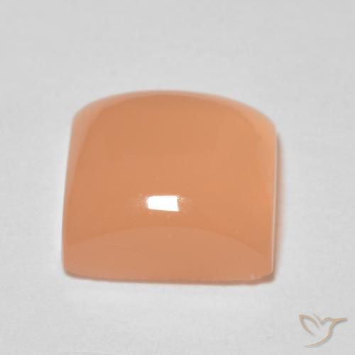 Piedra de Luna Naranja durazno natural de 1.66 ct, Cuadrado, Transparente