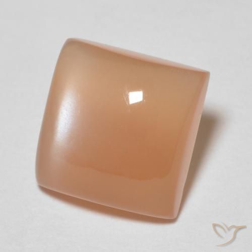 Piedra de Luna Naranja cantaloupe natural de 1.87 ct, Cuadrado, Transparente