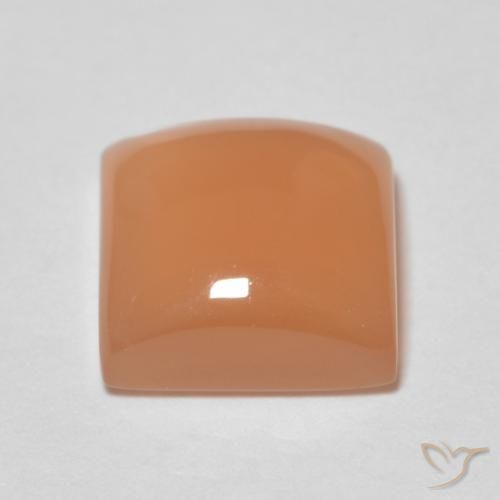 Piedra de Luna Naranja cantaloupe natural de 1.87 ct, Cuadrado, Transparente