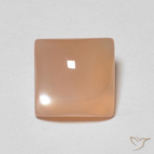 1.14ct Natural Naranja cantaloupe Piedra de Luna, Cuadrado, Transparente