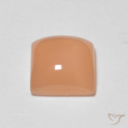 Piedra de Luna Naranja cantaloupe natural de 1.14 ct, Cuadrado, Transparente