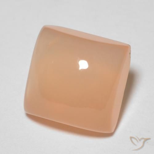 Piedra de Luna Naranja cantaloupe natural de 2.15 ct, Cuadrado, Transparente
