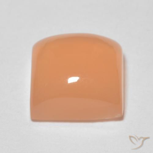 Piedra de Luna Naranja cantaloupe natural de 2.15 ct, Cuadrado, Transparente