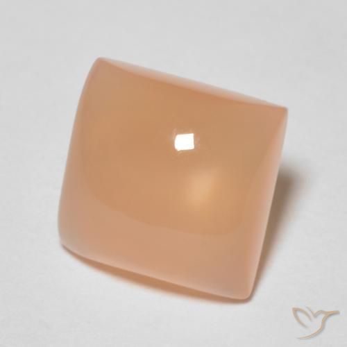 Piedra de Luna Naranja cantaloupe natural de 1.76 ct, Cuadrado, Transparente
