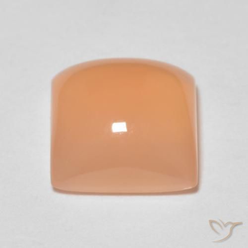 Piedra de Luna Naranja cantaloupe natural de 1.76 ct, Cuadrado, Transparente