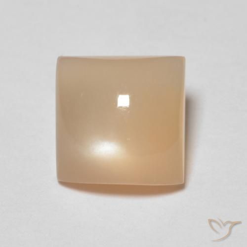 Piedra de Luna Naranja medio natural de 1.31 ct, Cuadrado, Transparente