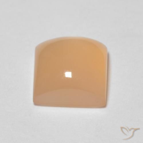 Piedra de Luna Naranja medio natural de 1.31 ct, Cuadrado, Transparente