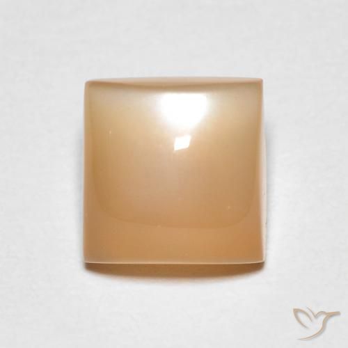 1.35ct Natural Dorado durazno claro Piedra de Luna, Cuadrado, Transparente, Photo A