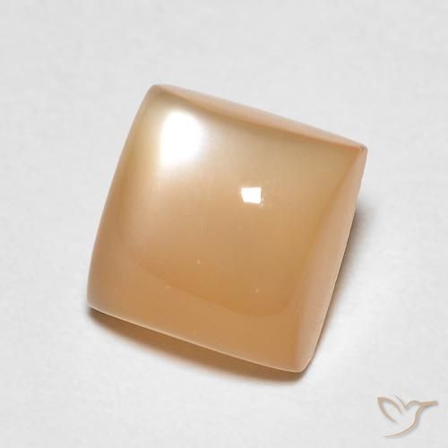 Piedra de Luna Dorado durazno claro natural de 1.35 ct, Cuadrado, Transparente