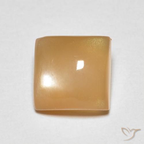 1.14ct Natural Crema naranja Piedra de Luna, Cuadrado, Transparente