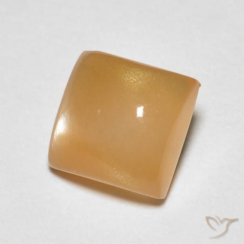 Piedra de Luna Crema naranja natural de 1.14 ct, Cuadrado, Transparente