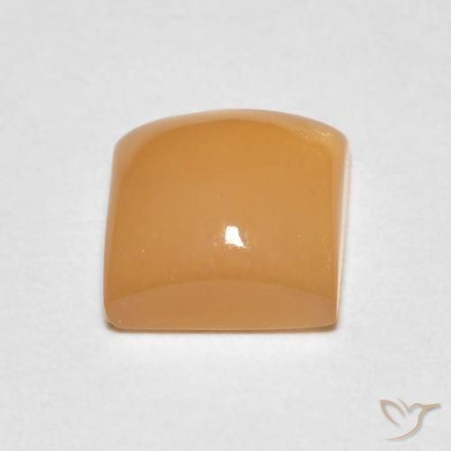 Piedra de Luna Crema naranja natural de 1.14 ct, Cuadrado, Transparente