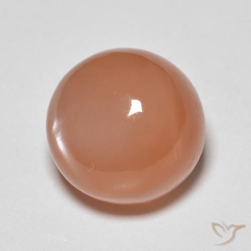 Piedra de Luna Naranja durazno natural de 5.46 ct, Redondo, Translúcido