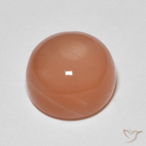 Piedra de Luna Naranja durazno natural de 5.46 ct, Redondo, Translúcido