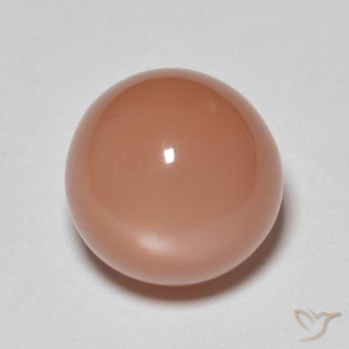 5.35ct Natural Naranja rojizo claro Piedra de Luna, Redondo, Translúcido