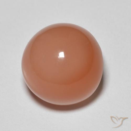 Piedra de Luna Naranja rojizo claro natural de 5.35 ct, Redondo, Translúcido