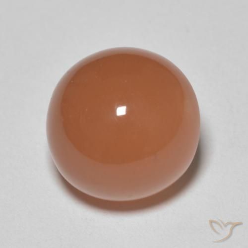 Piedra de Luna Naranja rojizo natural de 5.21 ct, Redondo, Translúcido