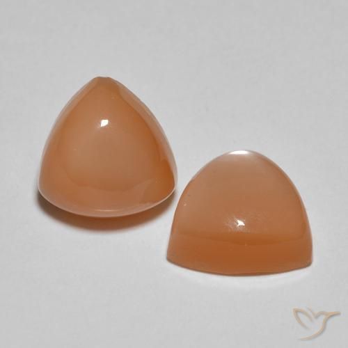 Gemas de Piedra de Luna Naranja cantaloupe natural de 3.80 ct, Trillón, Translúcido