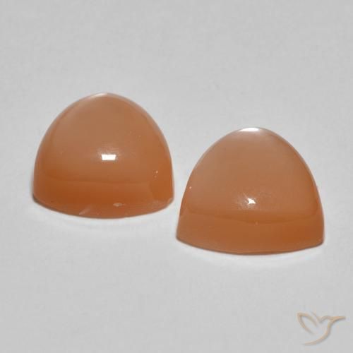 Gemas de Piedra de Luna Naranja cantaloupe natural de 3.80 ct, Trillón, Translúcido