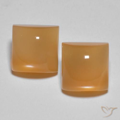 5.33ctw Natural Crema naranja Piedra de Luna, Cuadrado, Translúcido