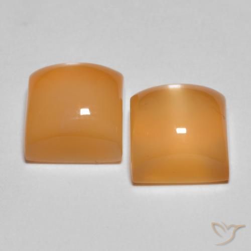 Gemas de Piedra de Luna Crema naranja natural de 5.33 ct, Cuadrado, Translúcido