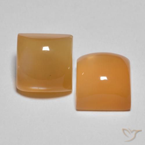 Gemas de Piedra de Luna Crema naranja natural de 5.31 ct, Cuadrado, Translúcido