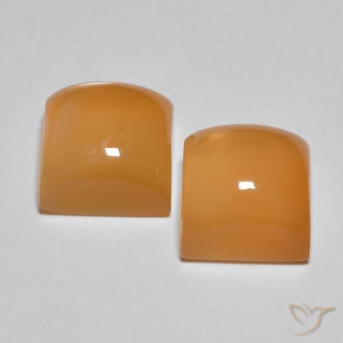 Gemas de Piedra de Luna Crema naranja natural de 5.31 ct, Cuadrado, Translúcido