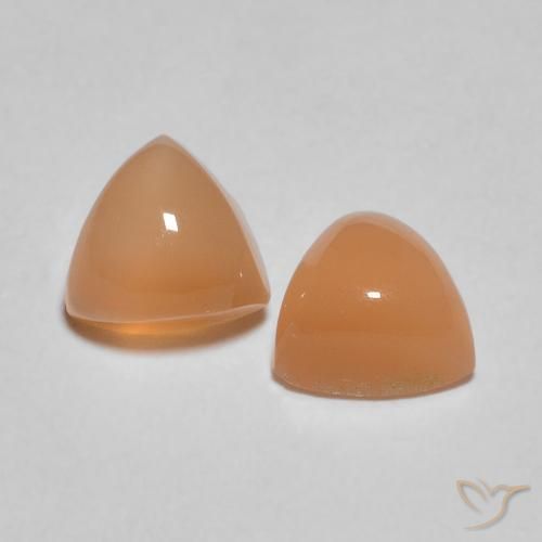 Gemas de Piedra de Luna Naranja cantaloupe natural de 1.25 ct, Trillón, Translúcido