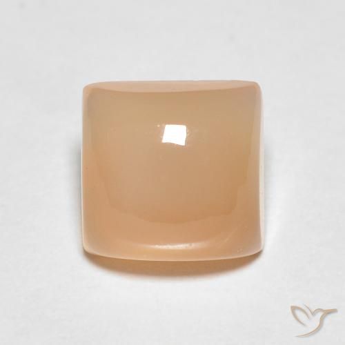 1.30ct Natural Naranja cantaloupe Piedra de Luna, Cuadrado, Translúcido