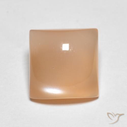 1.95ct Natural Naranja cantaloupe Piedra de Luna, Cuadrado, Translúcido