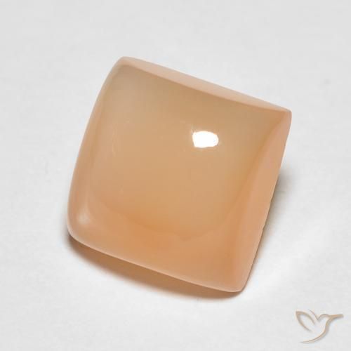 Piedra de Luna Naranja cantaloupe natural de 2.14 ct, Cuadrado, Translúcido